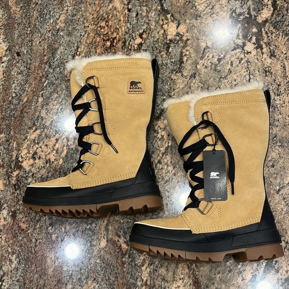 NWT’S Sorel Tan Waterproof Women's Snow Boots SZ 7.5 New - Picture 9 of 14